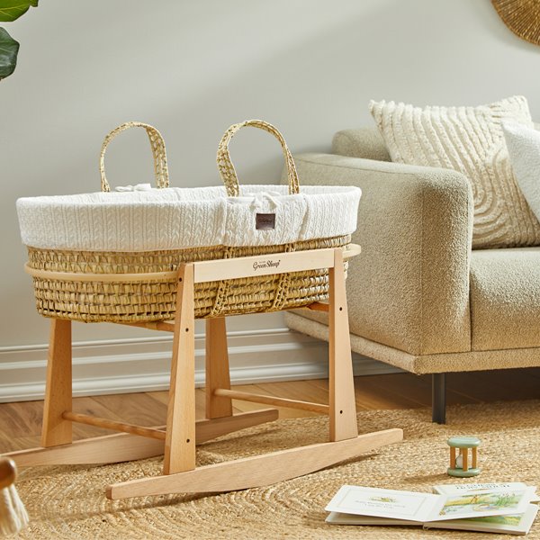Moses Basket And Rocking Stand Bundle - White