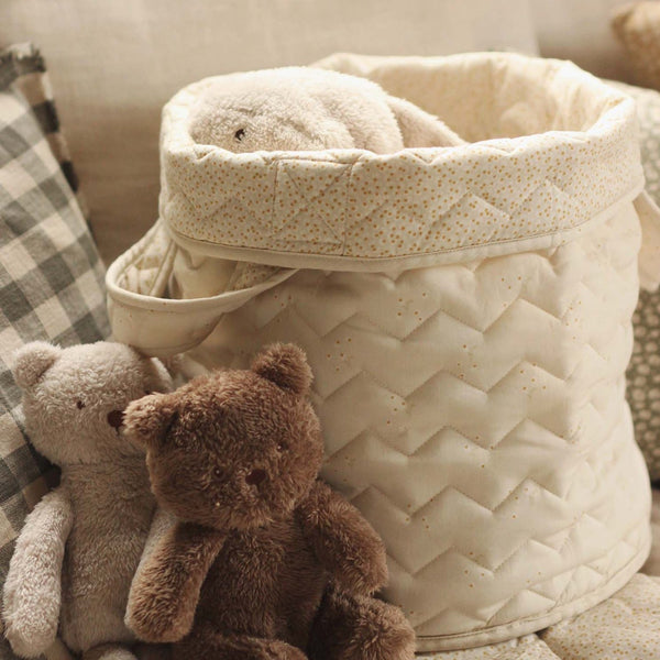 Large Quilted Storage Basket - Wild Chamomile