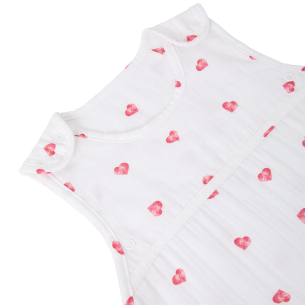 Muslin Sleeping Bag (0.5 TOG) - Heart
