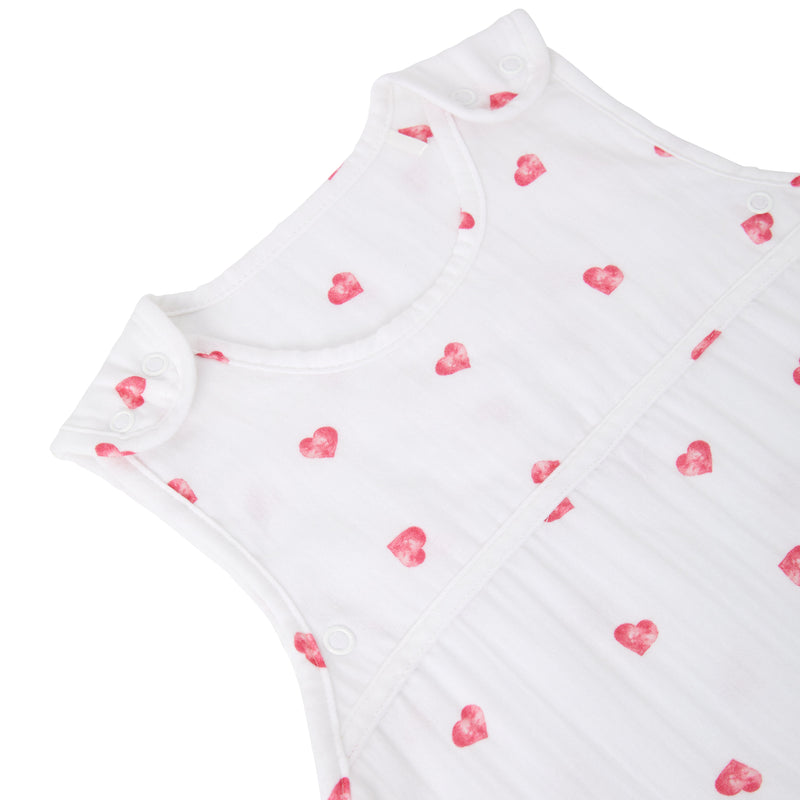 Muslin Sleeping Bag (0.5 TOG) - Heart