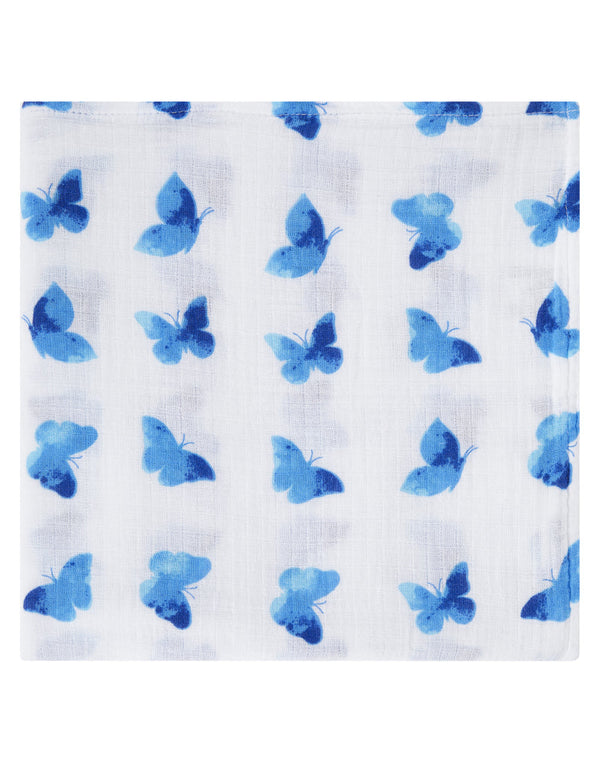 Organic Swaddle - Blue Butterfly