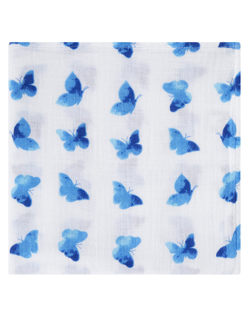 Organic Swaddle - Blue Butterfly