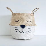 White Bottom Cat Whiskers Basket - Large