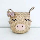 Little Bow Pig Basket - Small