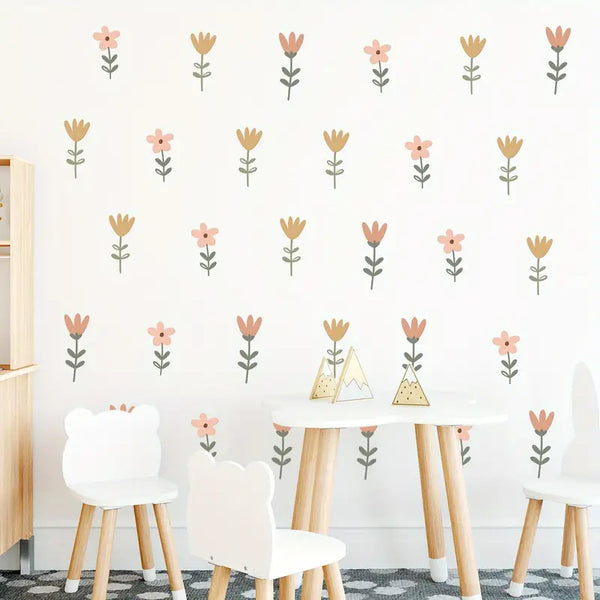 Neutral Flower Wall Stickers