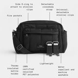 FREYA Eco Oversized Stroller Organiser with Stroller Clips - Taupe