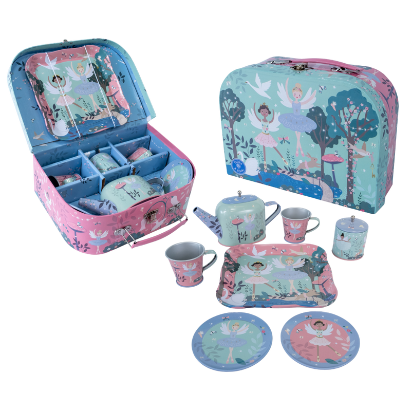9 Piece Tin Tea Set - Enchanted