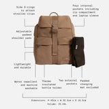 ELISE Eco Changing Backpack with Changing Mat - Mocha