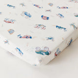 Kabode - Organic Cot Bed Fitted Sheet - Vehicles