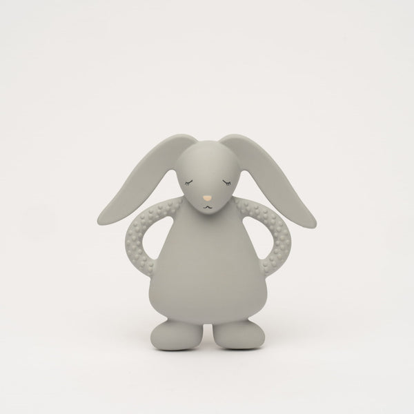 Moonie - Natural Rubber Bunny Teether - Silver