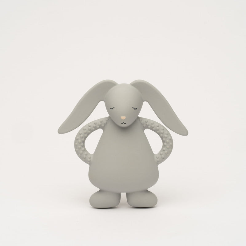 Moonie - Natural Rubber Bunny Teether - Silver