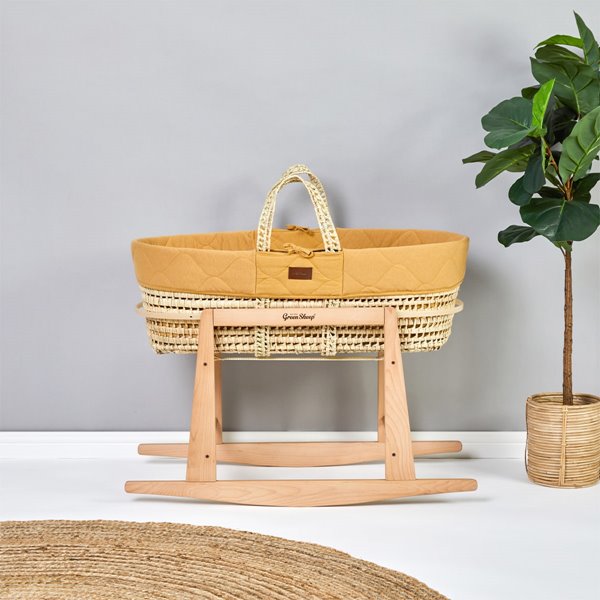 Moses Basket And Rocking Stand Bundle - Quilted Honey