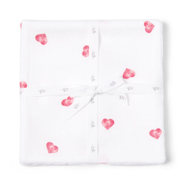 Bamboo Washcloth 3 Pack - Pink Heart