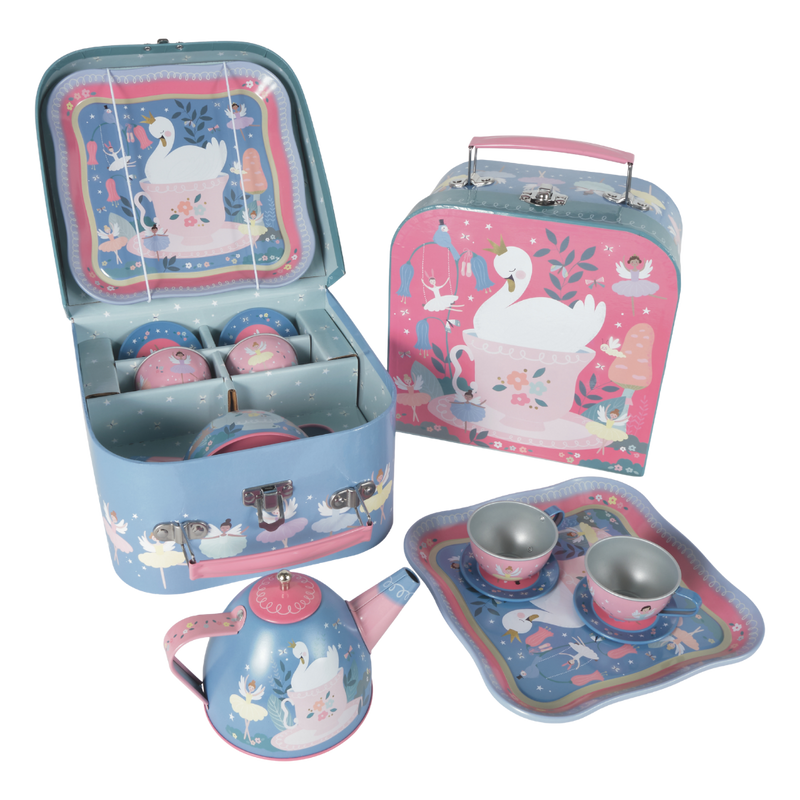Tin Tea Set 7 Piece - Enchanted