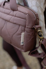 Quilted Stroller Bag - Mocha/Pears Print