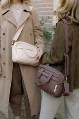 Quilted Stroller Bag - Sand/Scallop Print