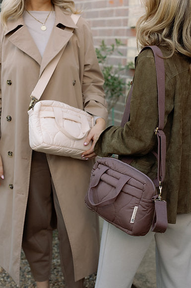 Quilted Stroller Bag - Sand/Scallop Print