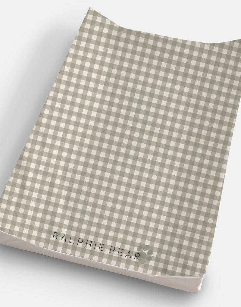 Gingham Sage Anti Roll Wedge Changing Mat