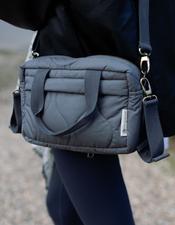 Ralphie Bear - Quilted Changing Stroller Bag - Slate/Wildflower