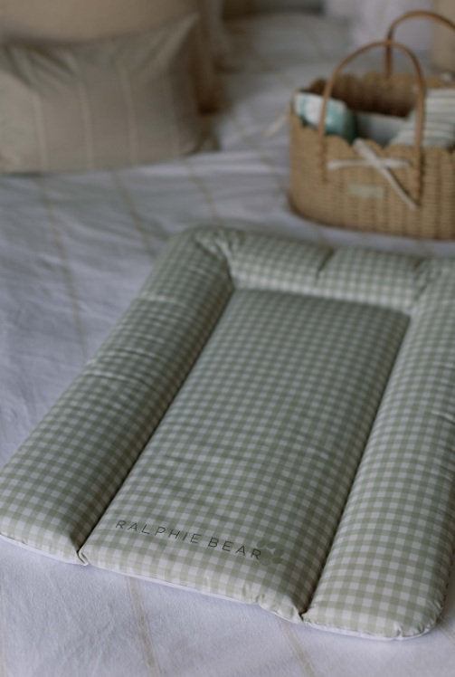 Ralphie Bear - Comfort Changing Mat - Gingham Sage