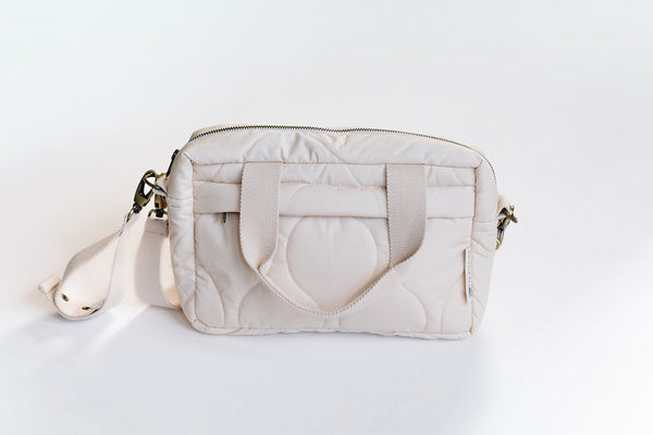 Ralphie Bear - Quilted Changing Stroller Bag - Beige/Scallop