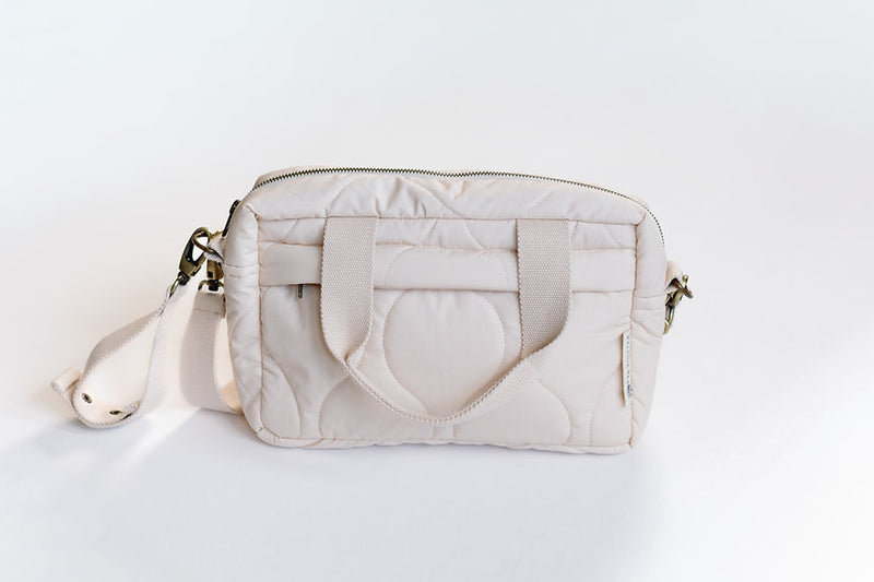 Quilted Stroller Bag - Sand/Scallop Print