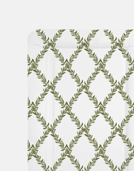 Leafy Grid Baby Table Changing Mat