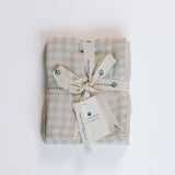 Large Swaddle Muslin - Gingham Beige