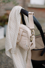 Quilted Stroller Bag - Sand/Scallop Print