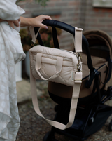 Quilted Stroller Bag - Sand/Scallop Print