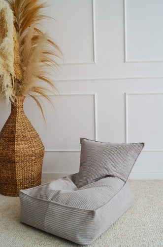 Monio - Corduroy Beanbag Chair - Grey