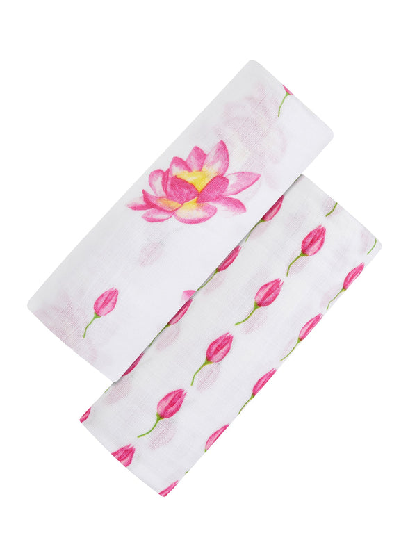 Organic Swaddle Set - Enchanted Garden (Magical Lotus & Flower Bud)