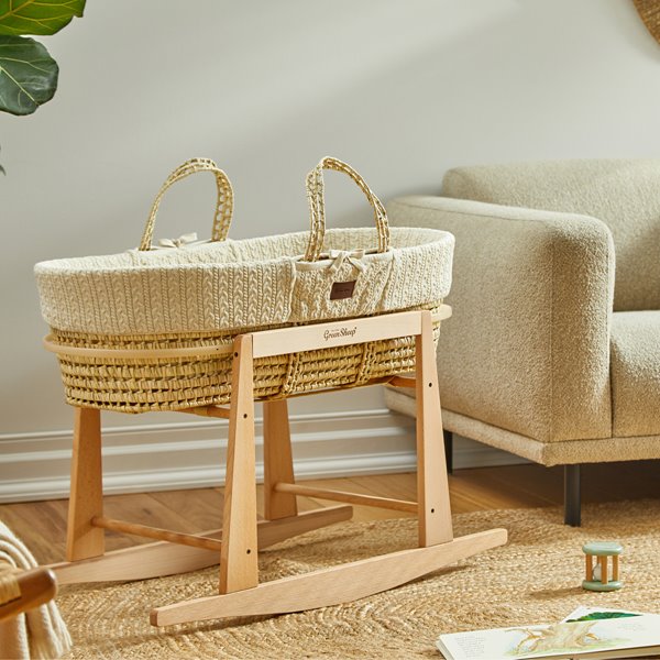 Moses Basket And Rocking Stand Bundle - Linen