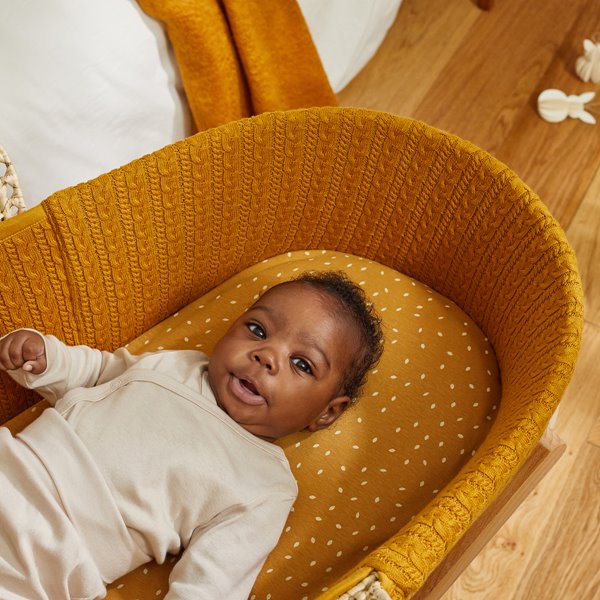 Moses Basket and Static Stand Bundle - Honey