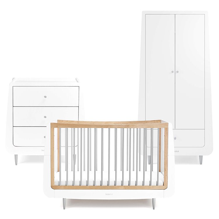 Snuzkot Skandi 3Pc Nursery Furniture Set - Grey