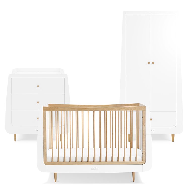 Snuzkot Skandi 3Pc Nursery Furniture Set - Natural