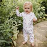 Sleepsuit With Trim - Pink Heart