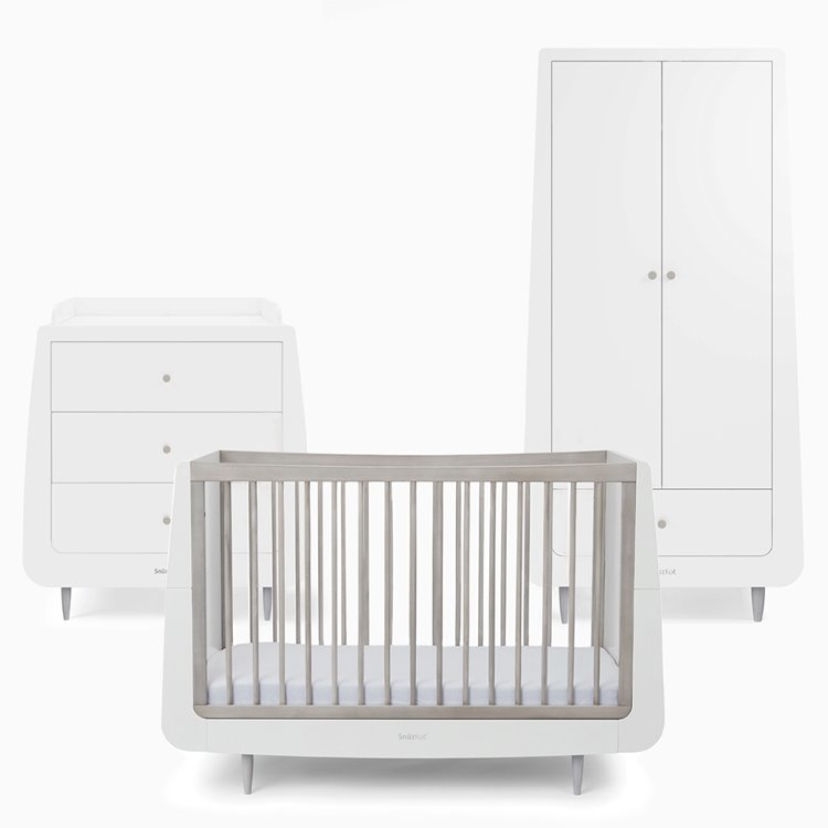 SnuzKot Skandi 3 Piece Nursery Furniture Set, the Natural Edit 'Silver Birch'