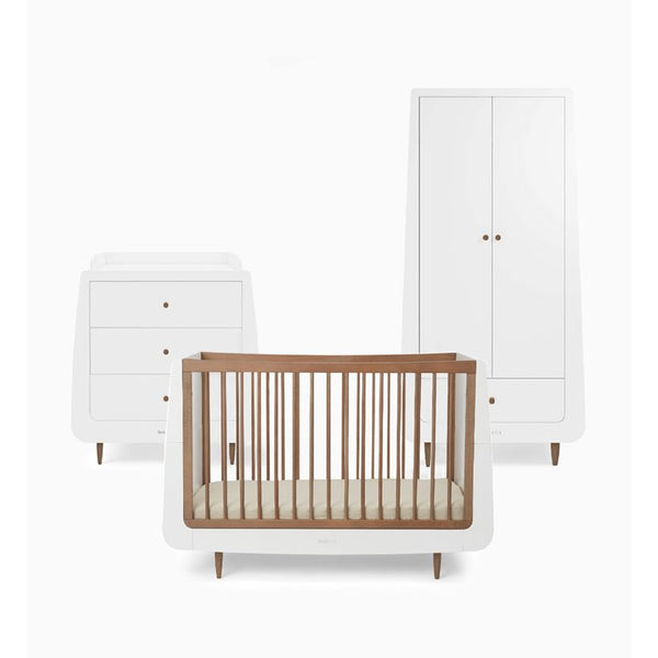 SnuzKot Skandi 3 Piece Nursery Furniture Set, the Natural Edit 'Walnut'