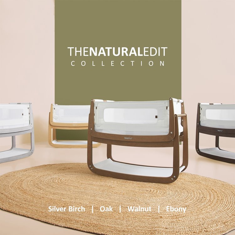 SnuzPod 4 Bedside Crib, the Natural Edit 'Silver Birch'