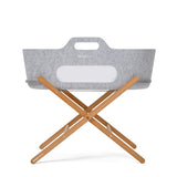 SnuzBaskit Light Grey Moses Basket & Natural Stand Set