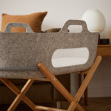 SnuzBaskit Light Grey Moses Basket & Natural Stand Set