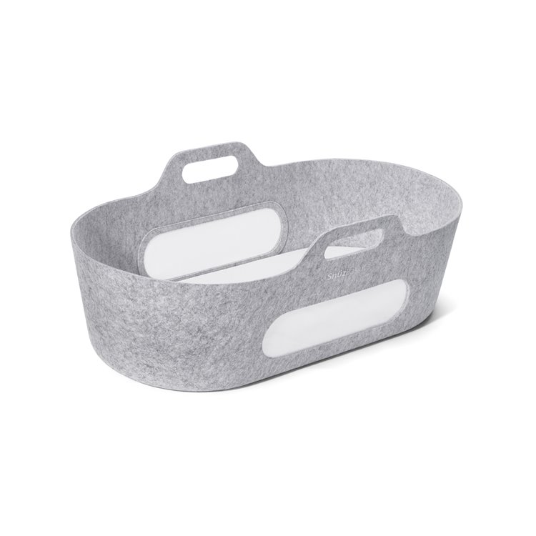 SnuzBaskit Light Grey Moses Basket & Dove Grey Stand Set