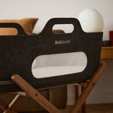 SnuzBaskit Graphite Moses Basket & Walnut Stand Set