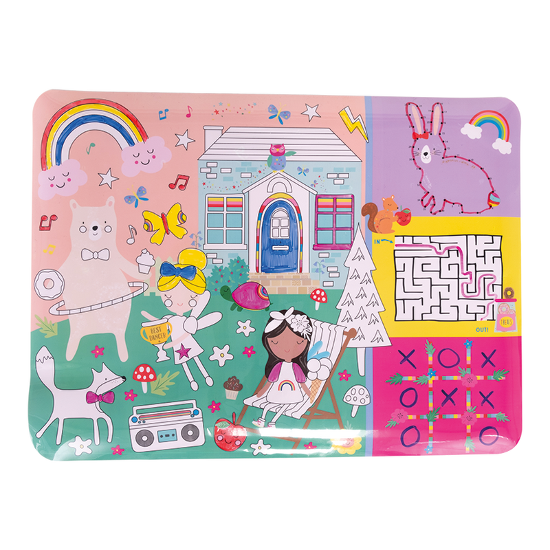 Colouring Fun & Games Mat - Rainbow Fairy