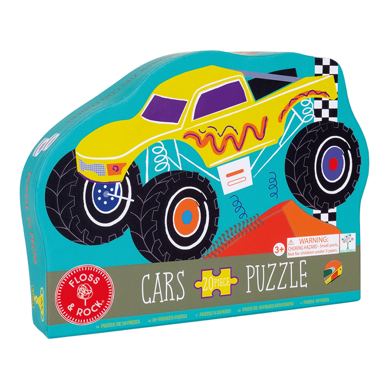 20 Piece Shaped Jigsaw in Shaped Box - Cars