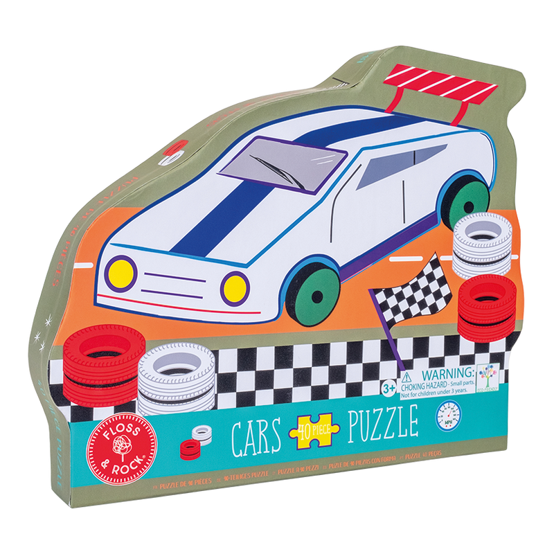 40 Piece Shaped Jigsaw in Shaped Box - Cars