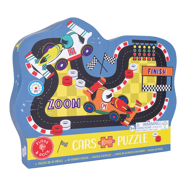 80 Piece Shaped Jigsaw in Shaped Box - Cars