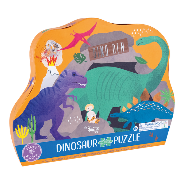 80 Piece Shaped Jigsaw in Shaped Box - Dino