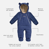 ANDERS Eco Snowsuit - Navy (With Feet)